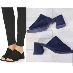 Jeffery Campbell black suede slide mules!